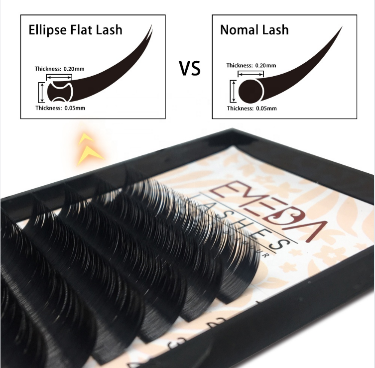 Private Label Ellipse Flat Lash Extensions Wholesale